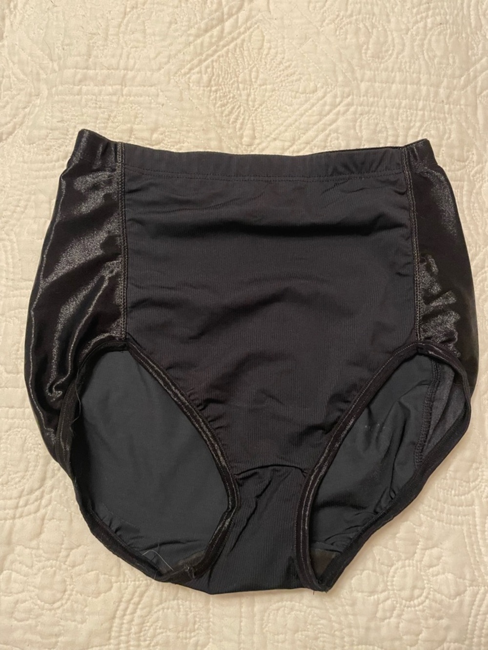 High-Waist Shiny Black Control Briefs